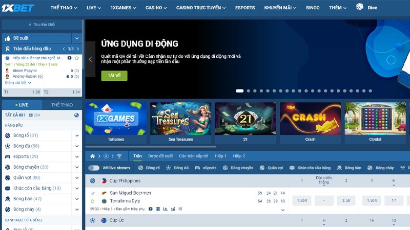 1XBET là trang web Casino trực tuyến đúng thứ 7