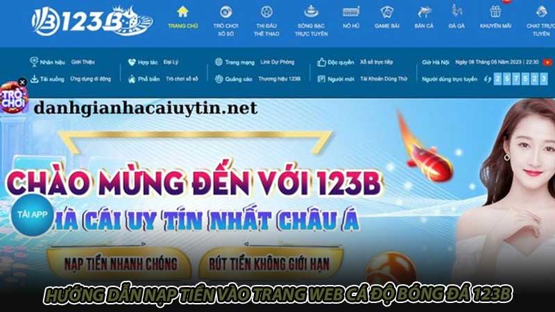 Hướng dẫn nạp tiền vào trang web cá độ bóng đá 123B