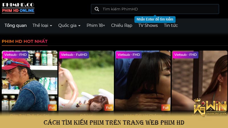 Cách tìm kiếm phim trên trang web phim HD